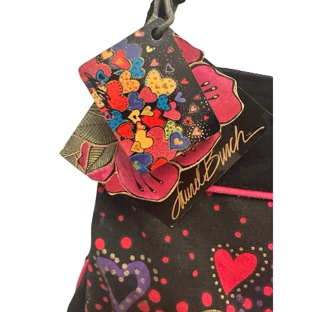 Laurel Burch Colorful Hearts Purse Crossbody Beaded Sequin Canvas Y2K NEW